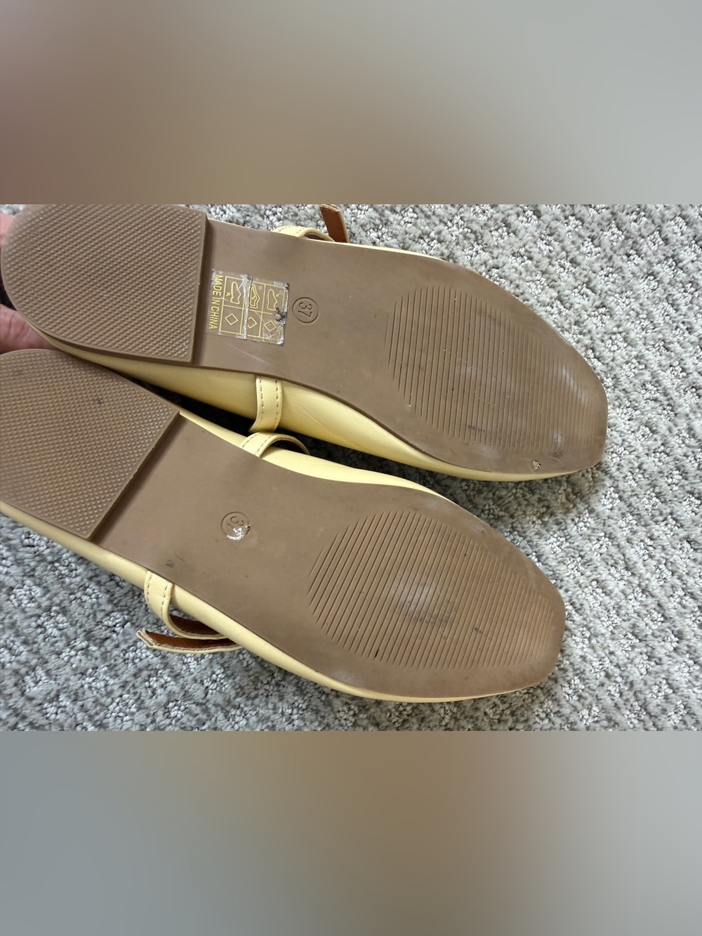 Cider Women's light yellow Mary Jane Flats size 7 - Picture 3 of 6